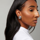Knot Link Clip On Earrings in Silver