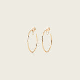 Large Thin Hoop Clip On Earrings in Gold