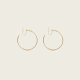 Large Thin Hoop Clip On Earrings in Gold