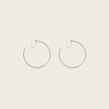 Large Thin Hoop Clip On Earrings in Silver
