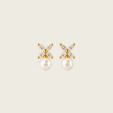 Lowen Pearl Clip On Earrings in Gold