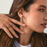 Medium Twist Hoop Clip On Earrings in Silver
