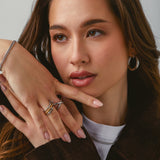 Trio Interlocked Ring in Silver with Gold