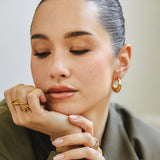 Medium Dome Hoop Clip On Earrings in Gold