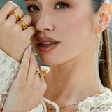Medium Thin Hammered Hoop Clip On Earrings in Gold