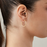 Medium Thin Hoop Clip On Earrings in Gold
