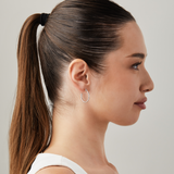 Medium Thin Hoop Clip On Earrings in Silver