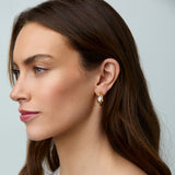 Marquise Swirl Hoop Clip On Earrings in Gold