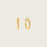 Medium Croissant Hoop Clip On Earrings in Gold