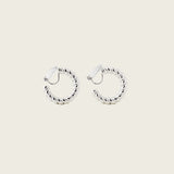 Medium Croissant Hoop Clip On Earrings in Silver