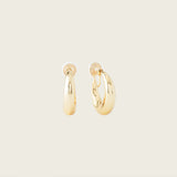 Medium Dome Hoop Clip On Earrings in Gold