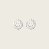 Medium Dome Hoop Clip On Earrings in Silver