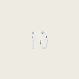 Medium Thin Hoop Clip On Earrings in Silver
