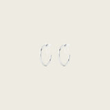 Medium Thin Hoop Clip On Earrings in Silver