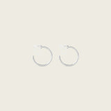 Medium Thin Hoop Clip On Earrings in Silver