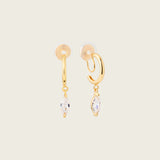 Mini Marquise Hoop Clip On Earrings in Gold