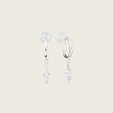 Mini Marquise Hoop Clip On Earrings in Silver