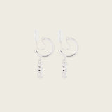 Mini Marquise Hoop Clip On Earrings in Silver