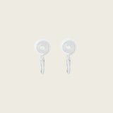 Mini Pavé Huggie Clip On Earrings in Silver