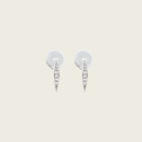 Mini Pavé Huggie Clip On Earrings in Silver