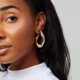 Noir Glam Clip On Earrings in Gold