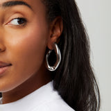 Noir Glam Clip On Earrings in Silver