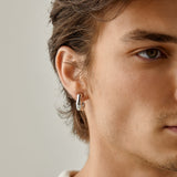 Organic Hoop Clip On Earrings in Silver