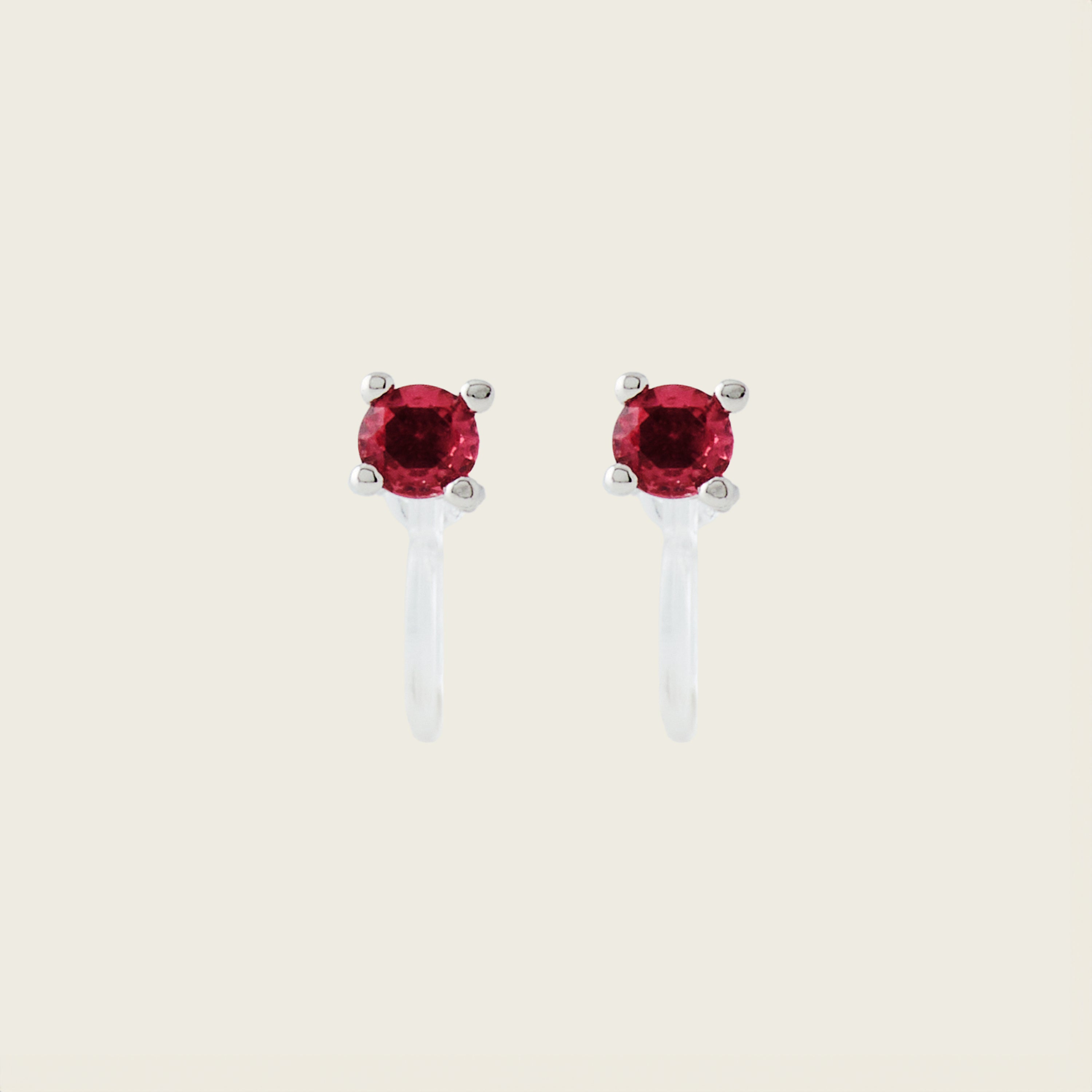 Mini Stud Clip On Earrings in Silver