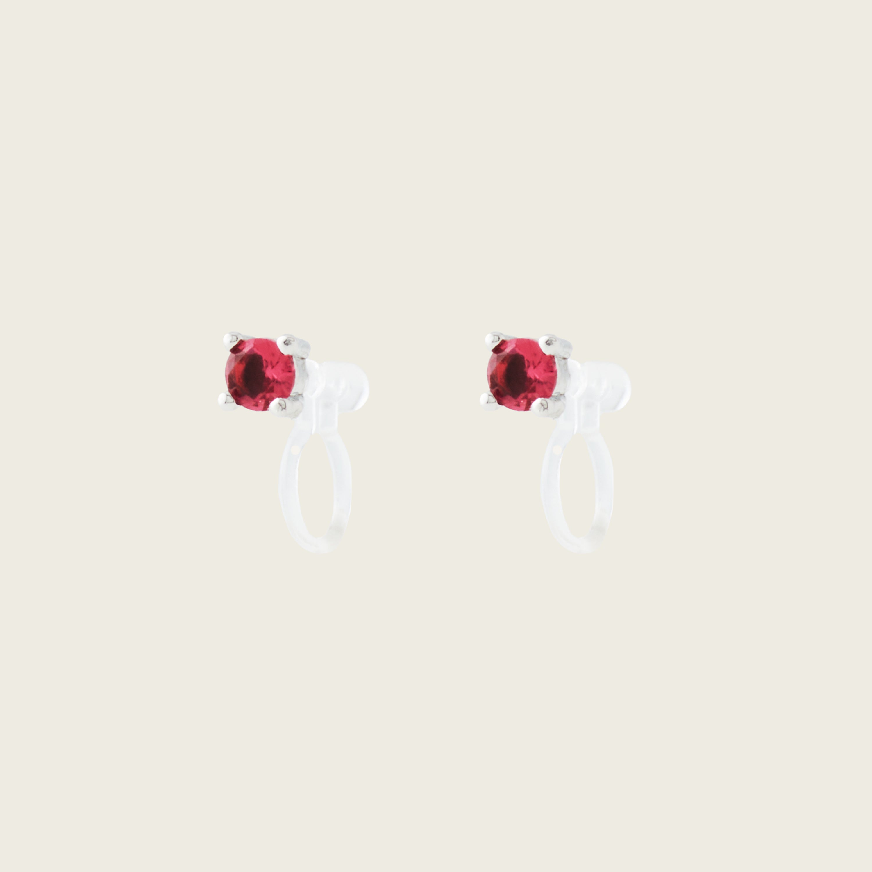 Mini Stud Clip On Earrings in Silver