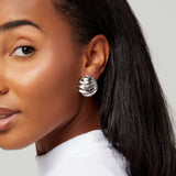 Plume Clip On Earrings in Silver