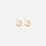 Quilted Huggie Clip On Earrings in Gold