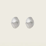 Ribbed Glow Clip On Earrings in Silver