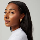 Ribbed Glow Clip On Earrings in Gold