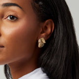 Ribbed Glow Clip On Earrings in Gold