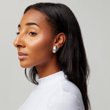 Ribbed Glow Clip On Earrings in Silver