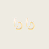 Ribbed Huggie Clip On Earrings in Gold