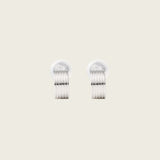 Ribbed Huggie Clip On Earrings in Silver