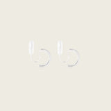 Ribbed Huggie Clip On Earrings in Silver