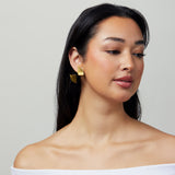 Ribbed Swirl Clip On Earrings in Gold