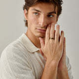 Rough Brushed Band Ring in Gold