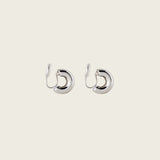 Semi Hoops Clip On Earrings in Silver