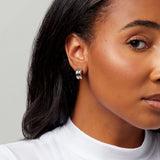 Semi Hoops Clip On Earrings in Silver