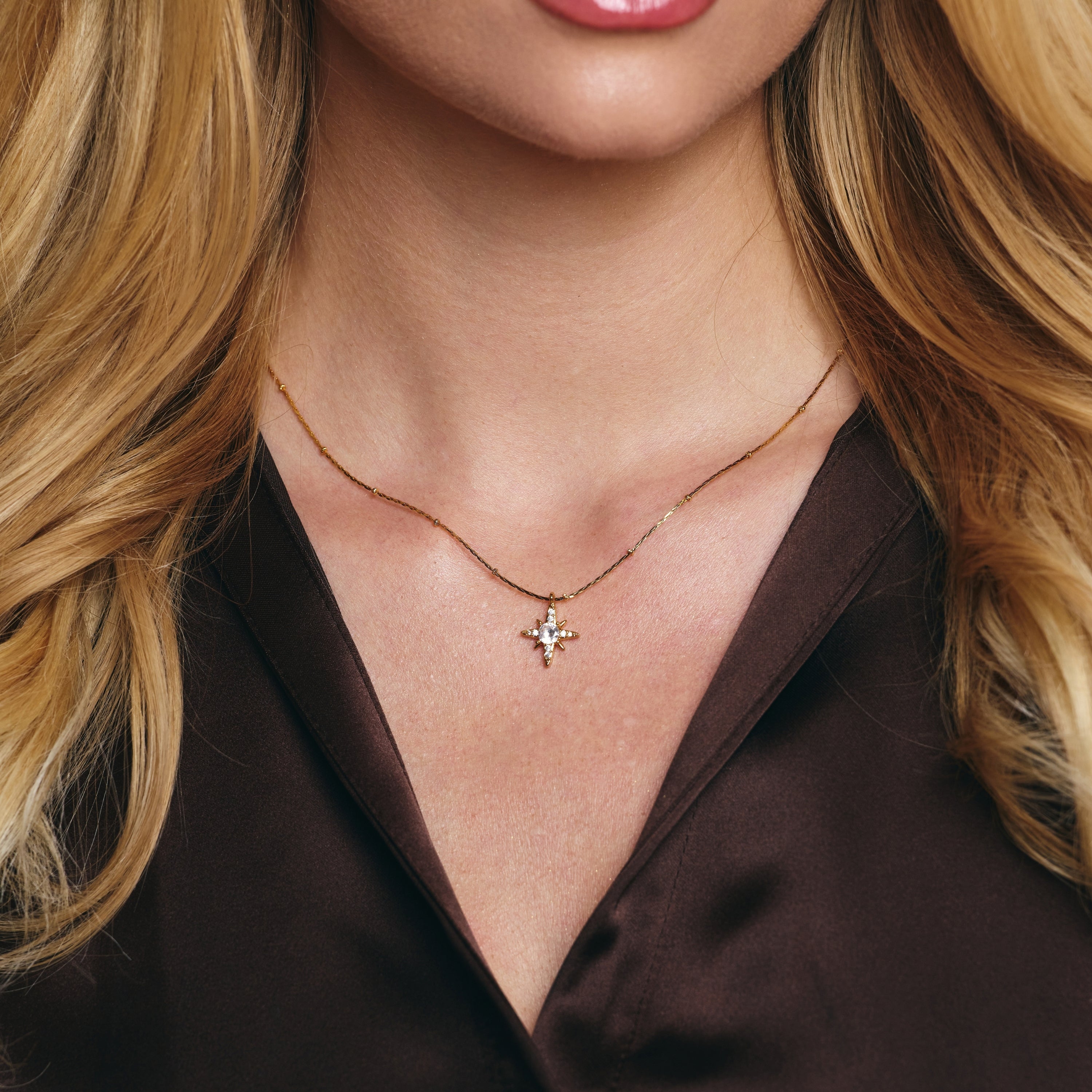 Serena Star Necklace in Gold