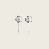 Magnolia Clip On Earrings in Silver