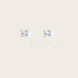 Mini Stud Clip On Earrings in Silver
