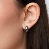 Simple Huggies Clip On Earrings in Silver
