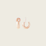 Simple Huggie Clip On Earrings in Rose Gold