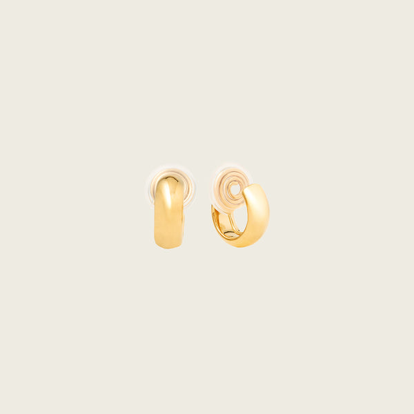 Simple Huggie Clip On Earrings in Gold