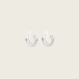 Simple Huggie Clip On Earrings in Silver