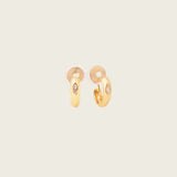 Small Marquise Huggie Clip On Earrings in Gold